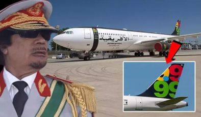 Kaddafi’nin uçan limuzini! Türkiye’ye de gelmiş, her yerine ‘9.9.99’ yazısını yapıştırdı